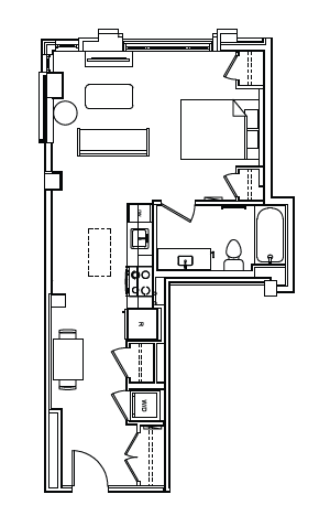 S8A Floor Plan at Madison House, Washington, 20036